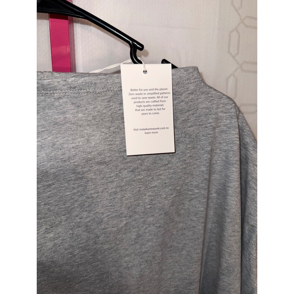 Malaika New York Women's Gray One Size Poncho Top Batwing Sleeve - Picture 4 of 7